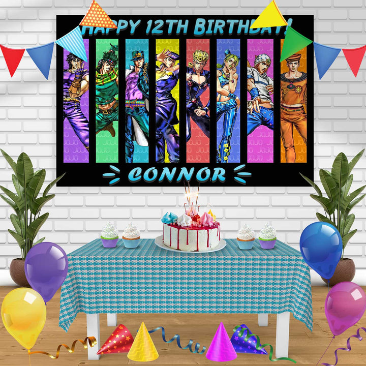 JoJos Bizarre Adventure Birthday Banner Personalized Party Backdrop Decoration