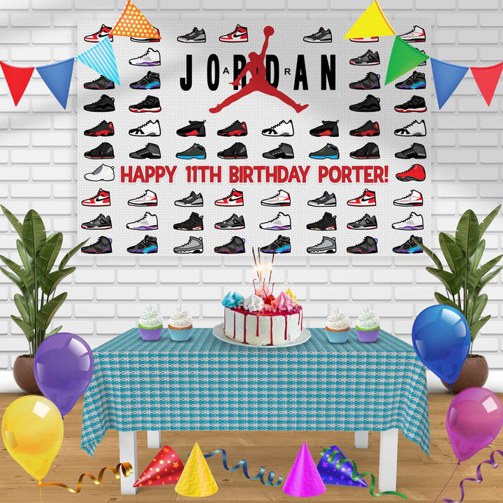 jordan shoes Birthday Banner Personalized Party Backdrop Decoration