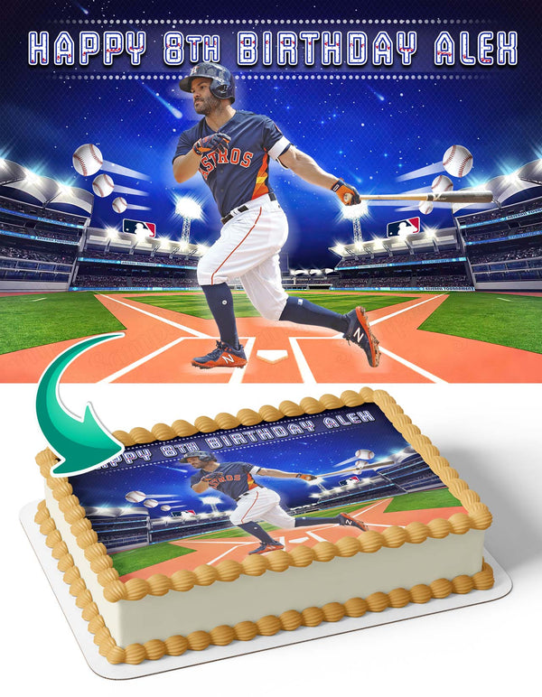 Jose Altuve Astros Edible Cake Toppers