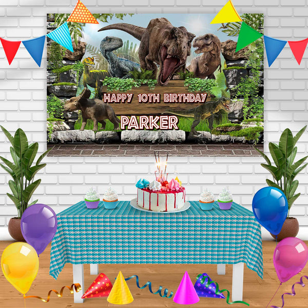 Jurassic World Dino Kl Birthday Banner Personalized Party Backdrop Decoration