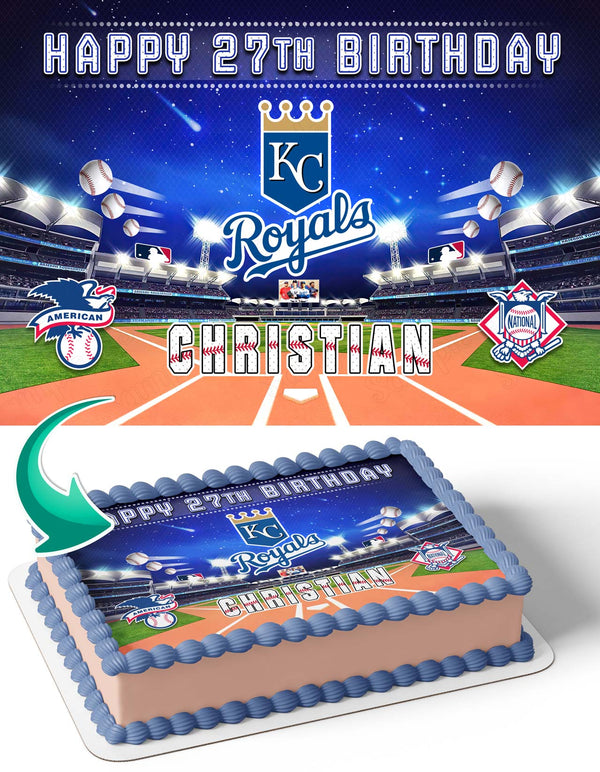 Kansas City Royals Baseball Edible Cake Toppers