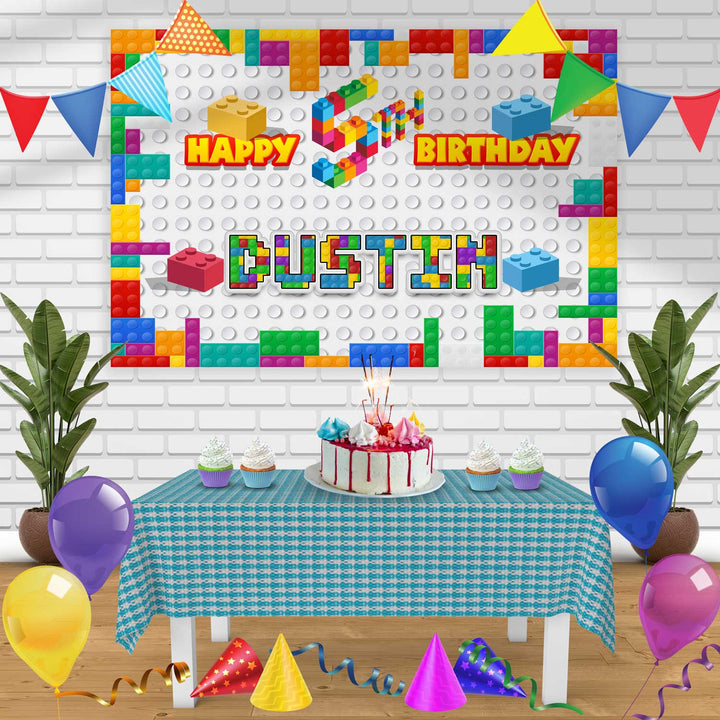 LEGO 3 Birthday Banner Personalized Party Backdrop Decoration