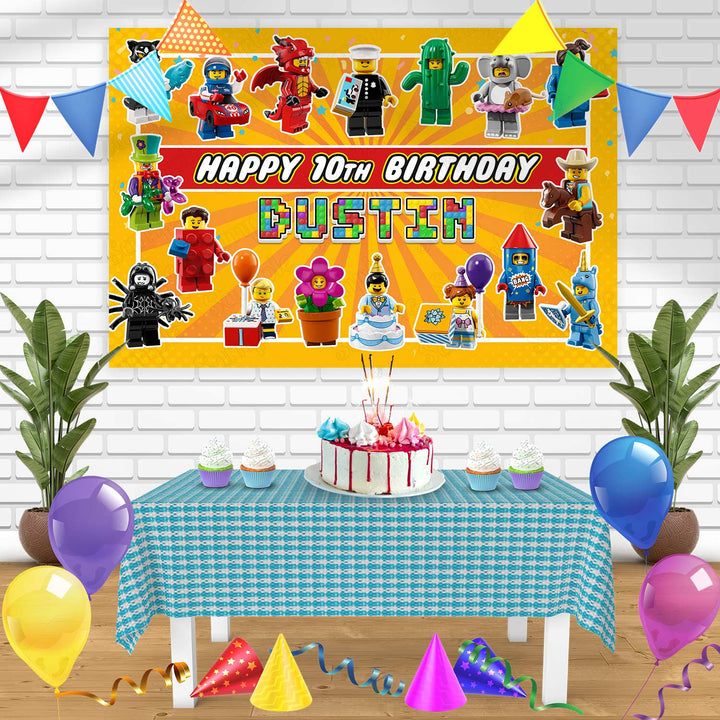 LEGO Collectible Minifigures Bn Birthday Banner Personalized Party Backdrop Decoration