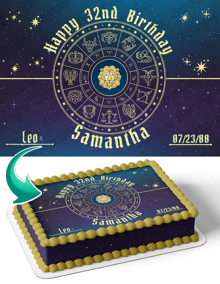 Leo Horoscope Astrology Zodiac Edible Cake Toppers