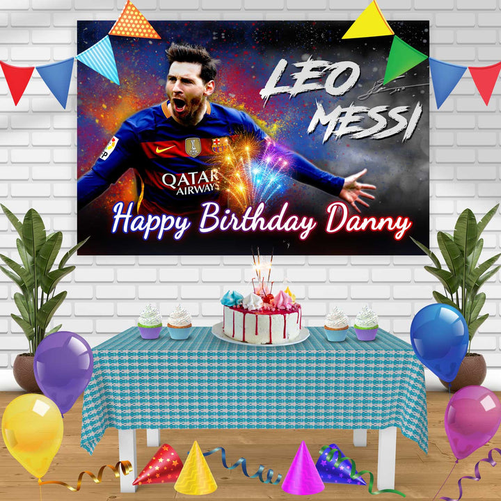 Lio Messi Birthday Banner Personalized Party Backdrop Decoration