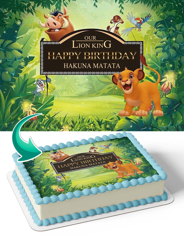 Lion King Timon Pumba Kids Edible Cake Toppers