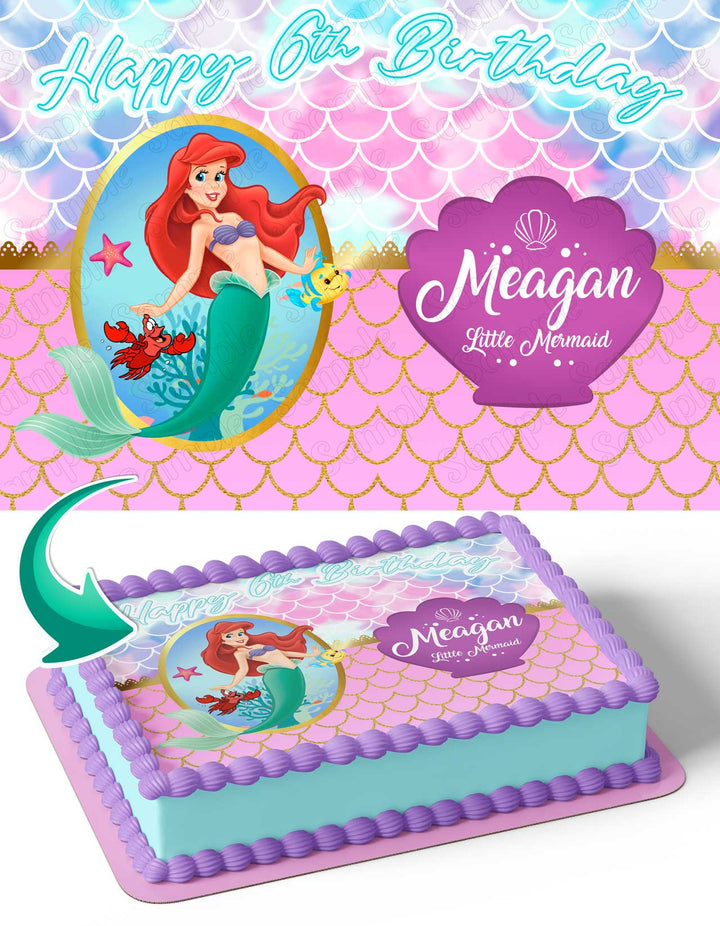 Little Mermaid Princess Disney Edible Cake Toppers