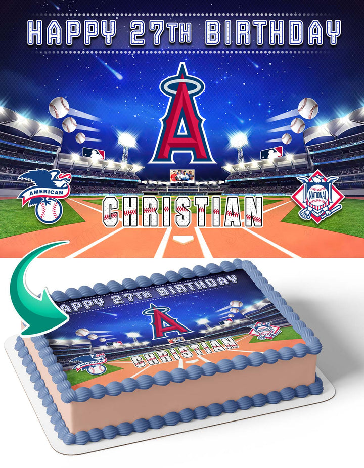 Los Angeles Angels Baseball Edible Cake Toppers