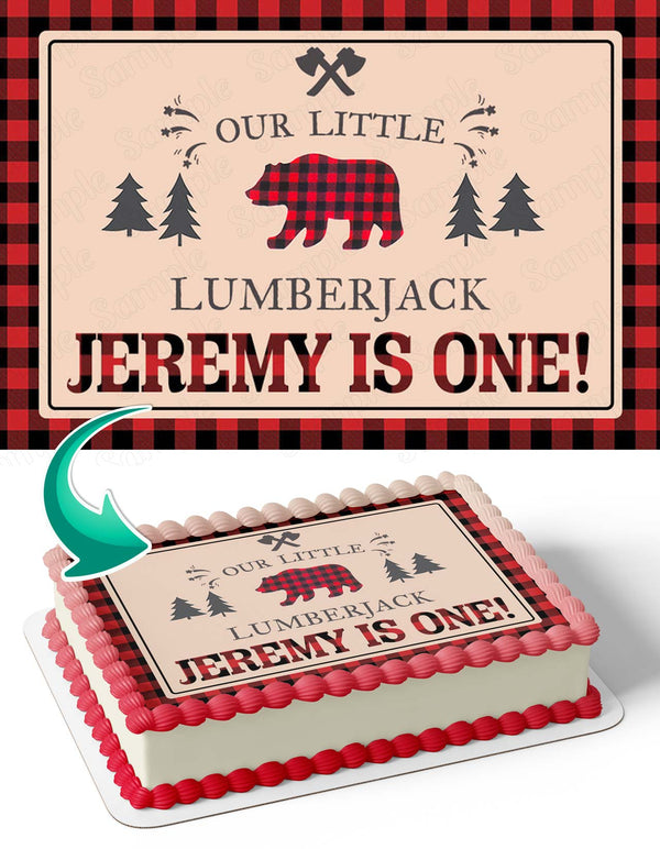 Lumberjack Lumberer Logger WoodsmanLJM Edible Cake Toppers