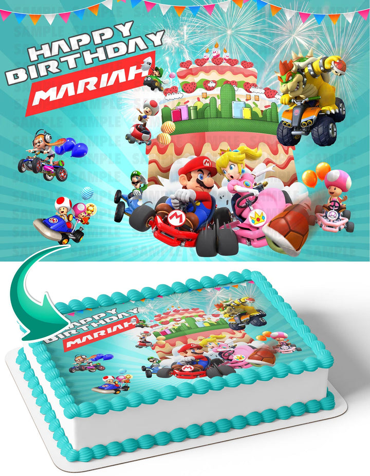 Mario Kart 8 Deluxe MK Edible Cake Toppers