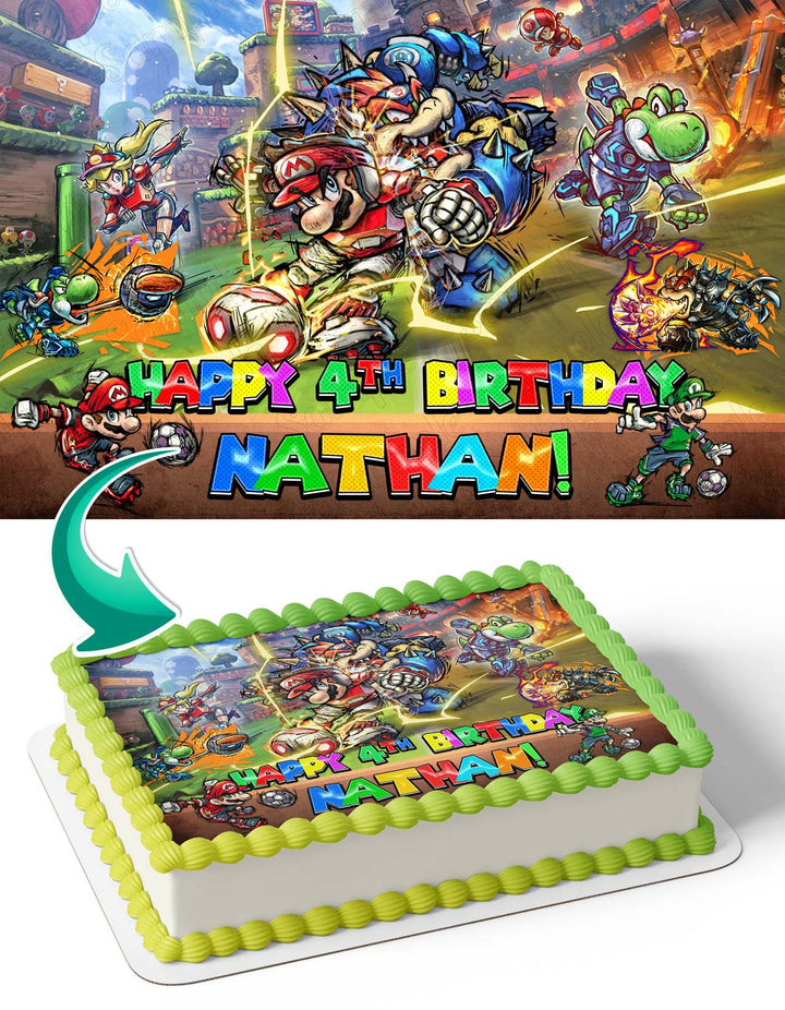 Mario Strikers Battle League Edible Cake Toppers