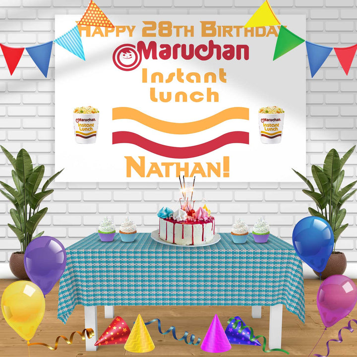 maruchan instant lunch Birthday Banner Personalized Party Backdrop Decoration