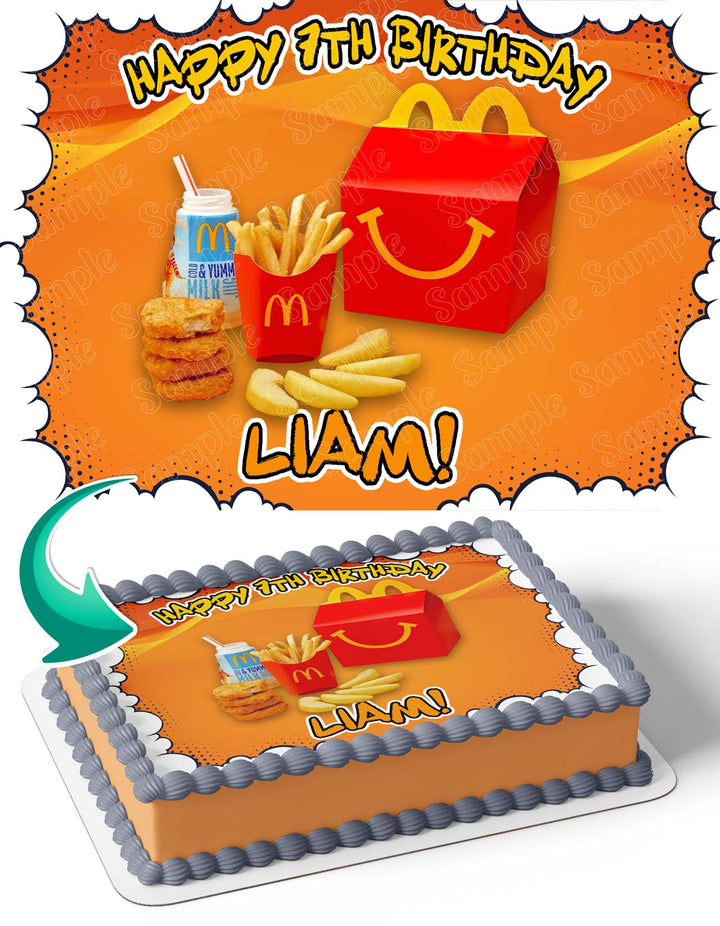 Mcdonald Happy Meal Kids Edible Cake Toppers