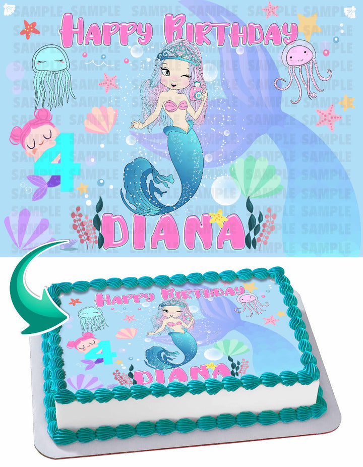 Little Mermaid Edible Cake Toppers