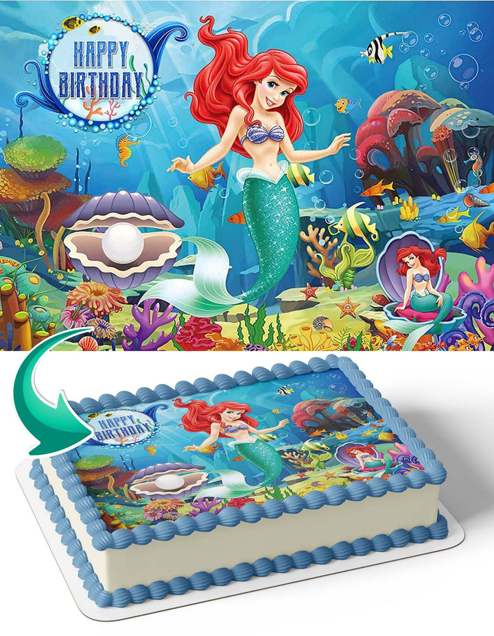 Mermaid Princess Girl Ocean Edible Cake Toppers