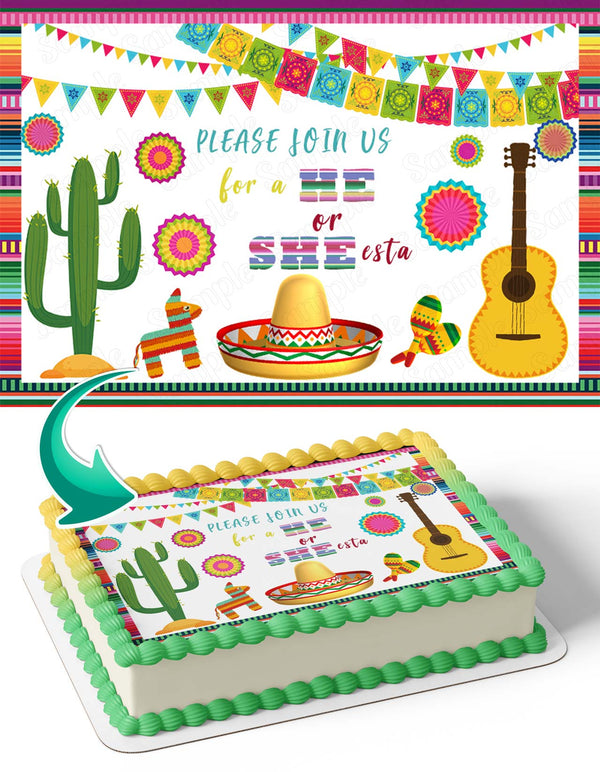 Mexican Cactus Fiesta Spanish PinataMPP Edible Cake Toppers