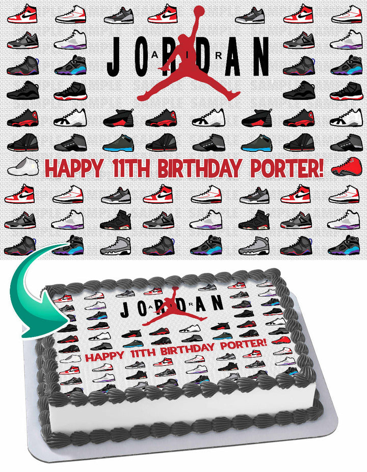Jordan Retro Shoes Edible Cake Toppers