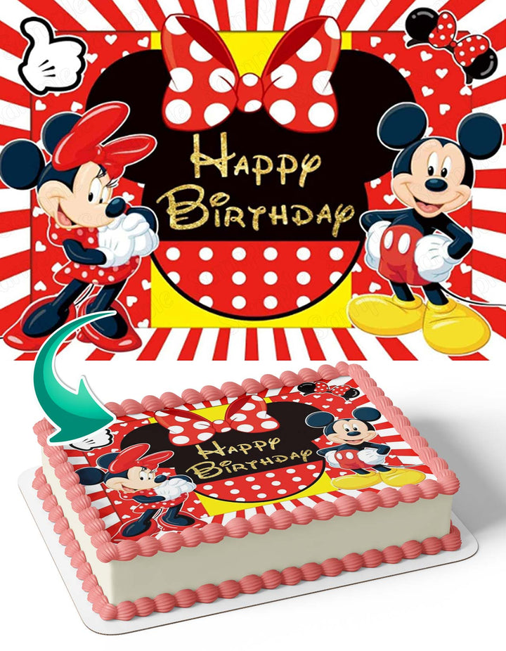 Micky Minnie Mouse Disney Kids Edible Cake Toppers