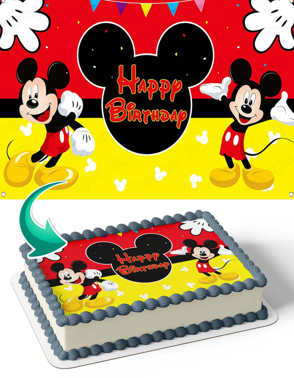 Micky Mouse Disney Style Edible Cake Toppers