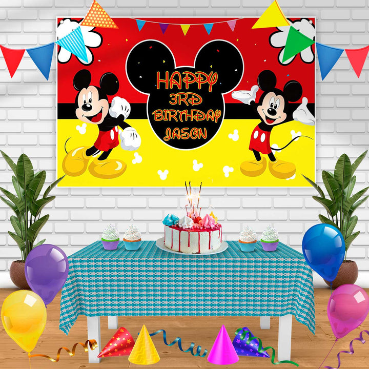 Micky Mouse Kl Birthday Banner Personalized Party Backdrop Decoration