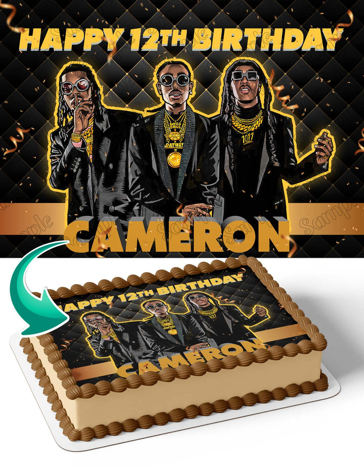 Migos Quavo Offset Takeoff Edible Cake Toppers