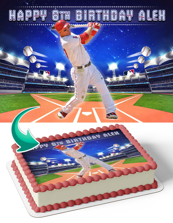 Mike Trout Angels Edible Cake Toppers