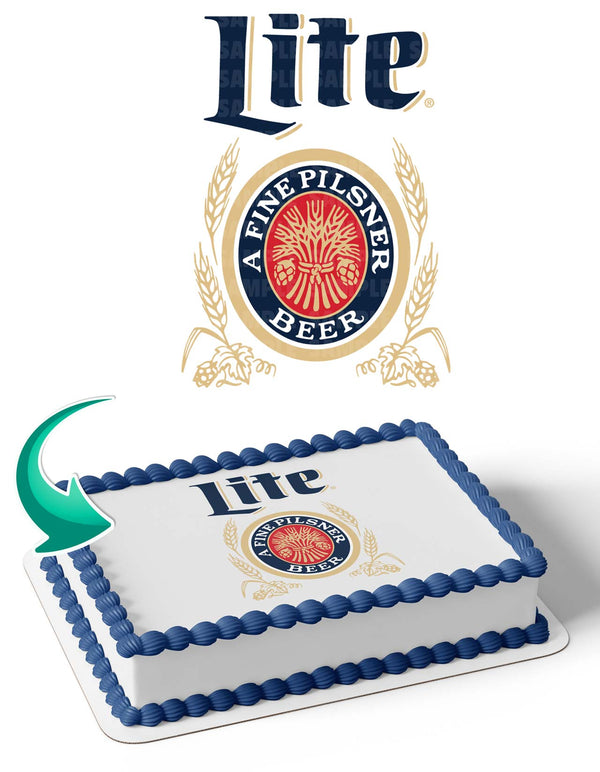 Miller Lite Beer Edible Cake Toppers