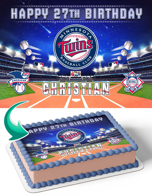 Minnesota Twins Baseball Edible Cake Toppers