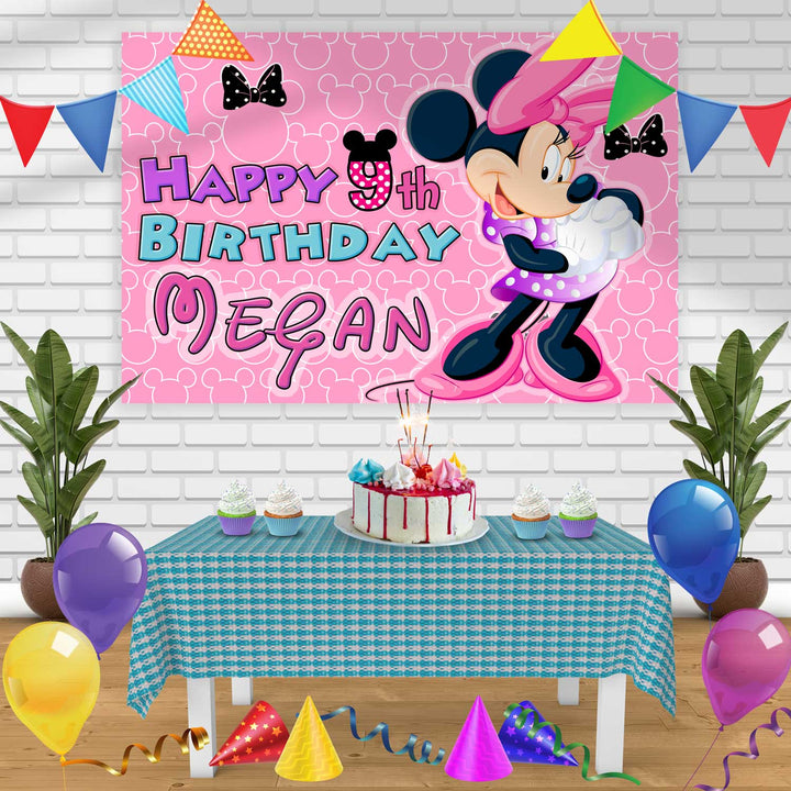 Minnie Mouse Birthday Banner Personalized Party Backdrop Decoration