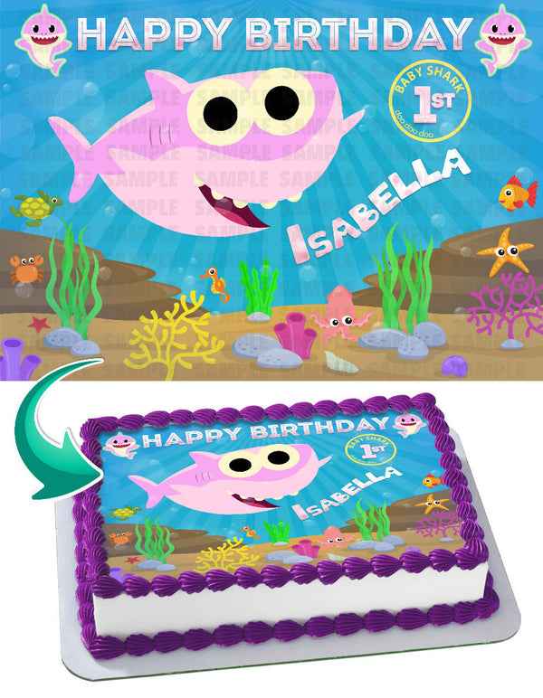 Baby Shark Girl Edible Cake Toppers