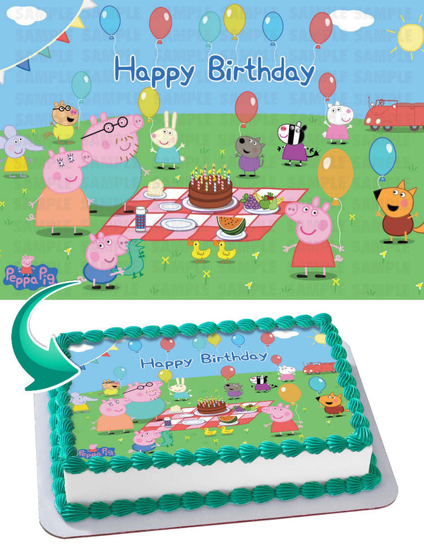 Peppa Pig Mummy Pig Daddy Pig George Pig Edible Cake Toppers