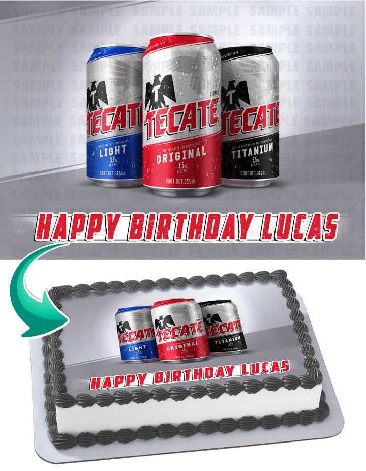 Tecate Beer Edible Cake Toppers