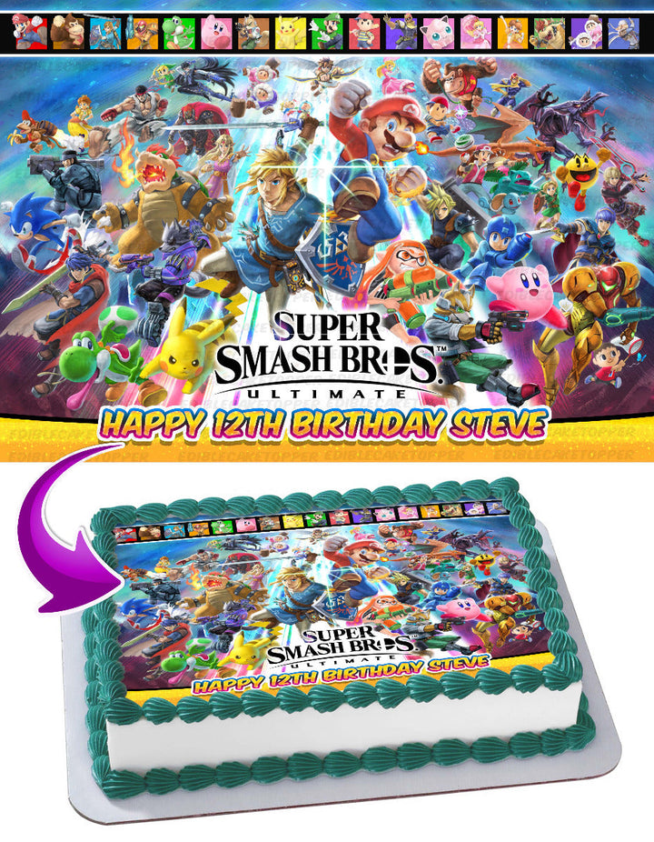 Super Smash Bros Ultimate Edible Cake Toppers