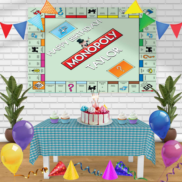 Monopoly Birthday Banner Personalized Party Backdrop Decoration