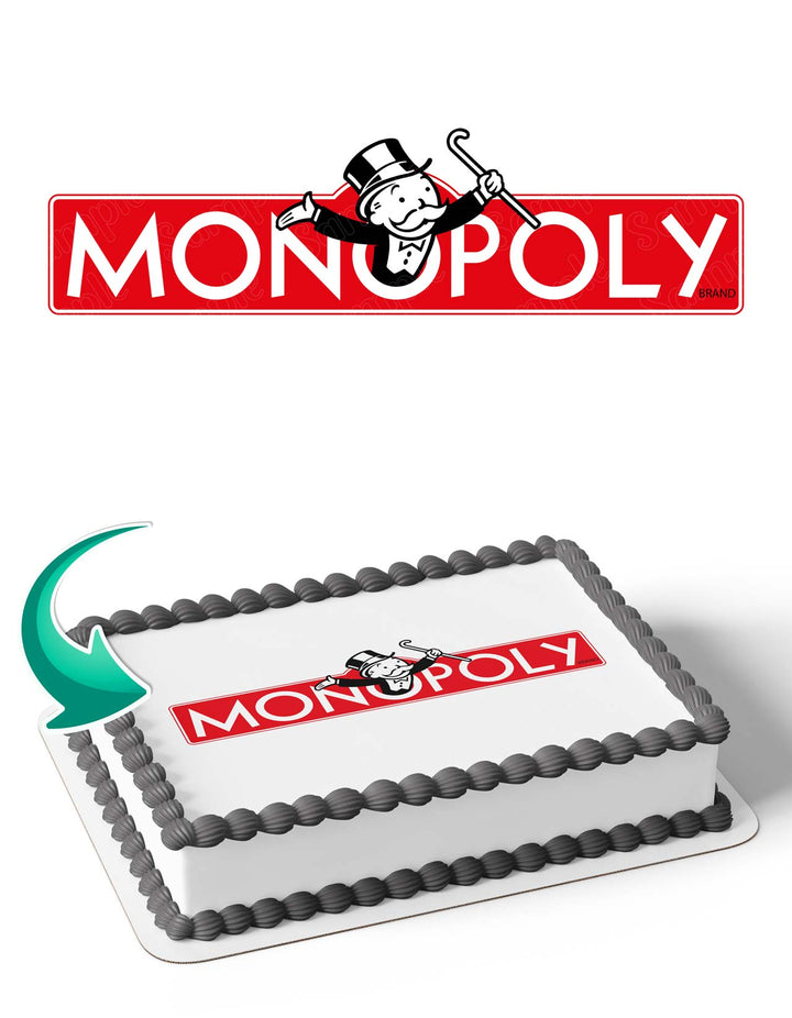 Monopoly Logo Cake Deco Wrap Edible Cake Toppers