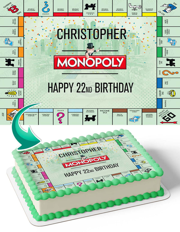 Monopoly Money City Casino Edible Cake Toppers