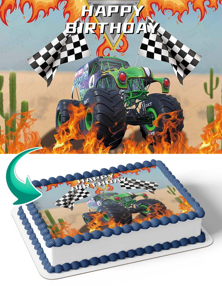 Monster Jam Grave Digger SP Edible Cake Toppers