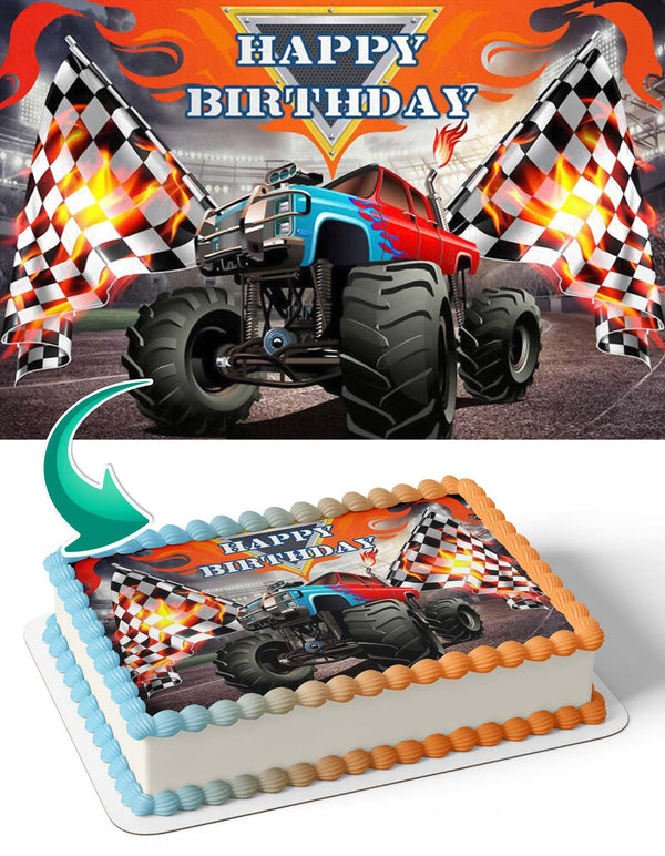 Monster Truck Monster Jam Edible Cake Toppers