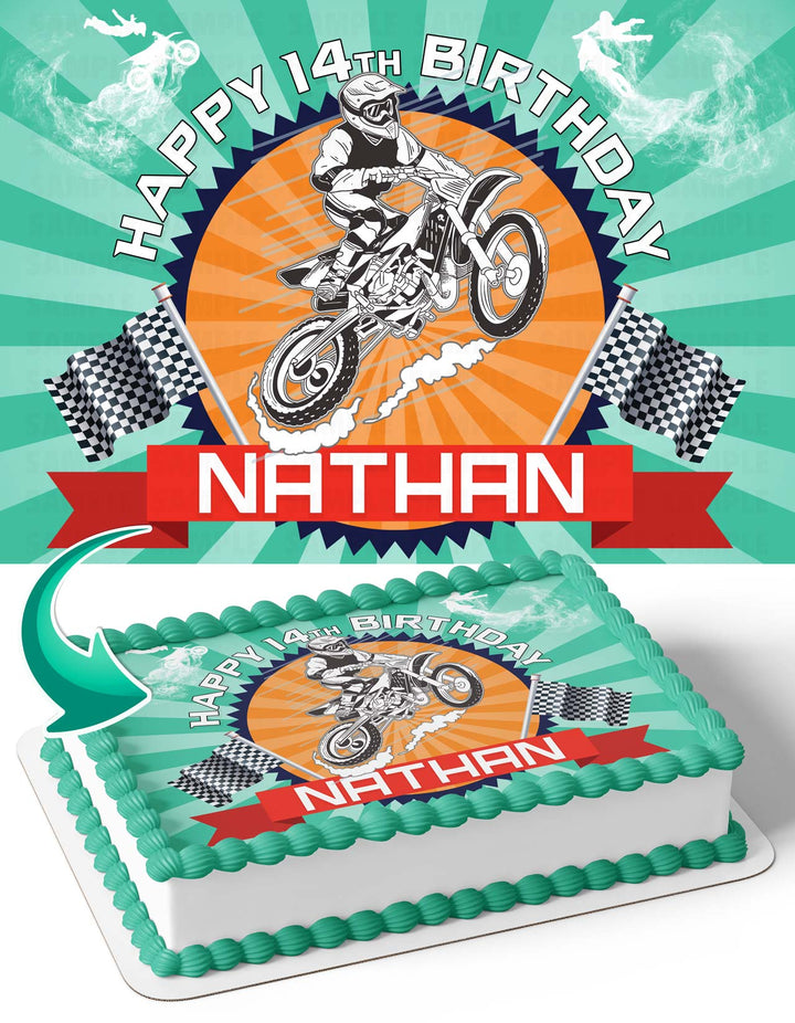 Motocross Edible Cake Toppers