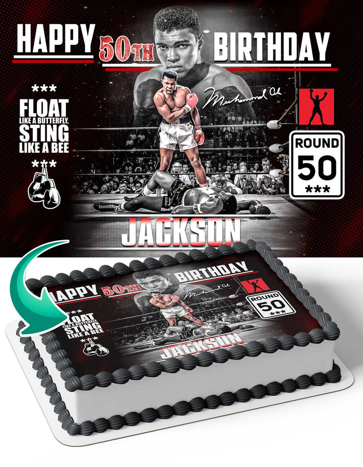 Muhammad Ali Edible Cake Toppers