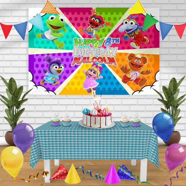 Muppet Babies Gonzo Kermit Animal Fozzie Birthday Banner Personalized Party Backdrop Decoration