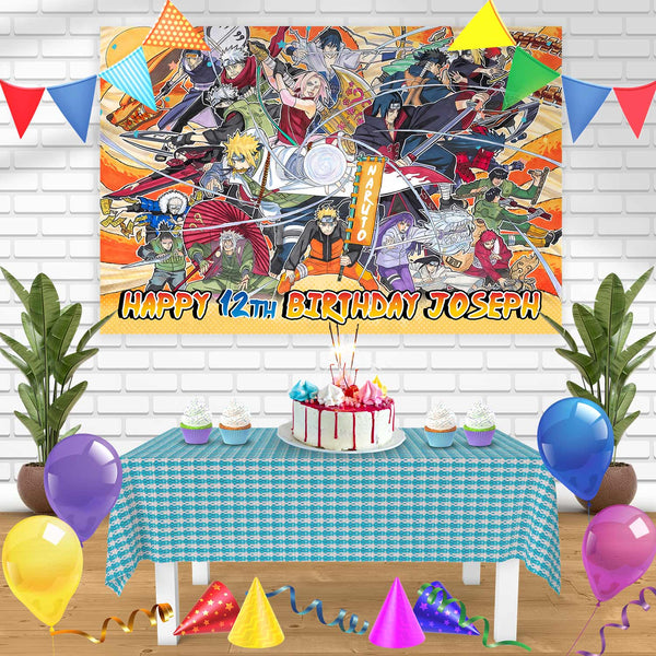 Naruto Akatsuki Jiraiya Bn Birthday Banner Personalized Party Backdrop Decoration