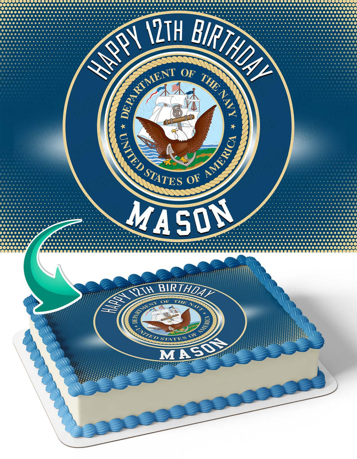 Navy Seal USN Edible Cake Toppers