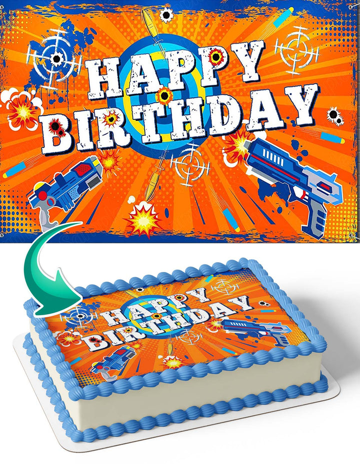 Nerf Tactical Gun Game Edible Cake Toppers