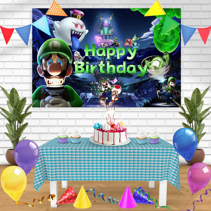 Nintendo Luigis Mansion Bn Birthday Banner Personalized Party Backdrop Decoration