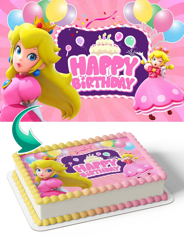 Nintendo Princess Peach Mario Bros PB Edible Cake Toppers