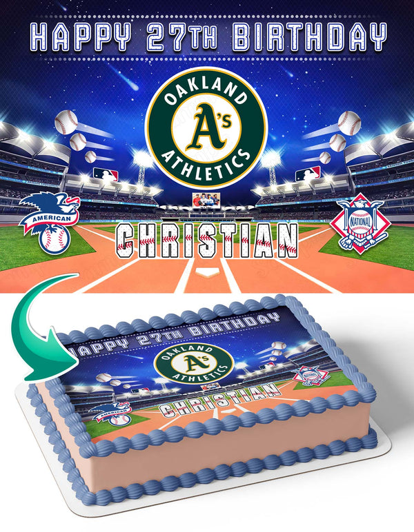 Oakland Athletics Baseball Edible Cake Toppers