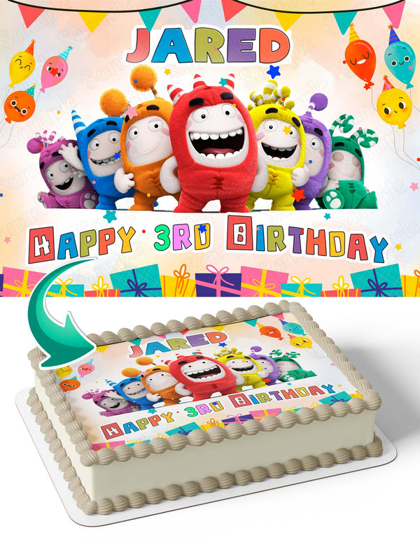 Oddbods Cute Boy Girls Edible Cake Toppers