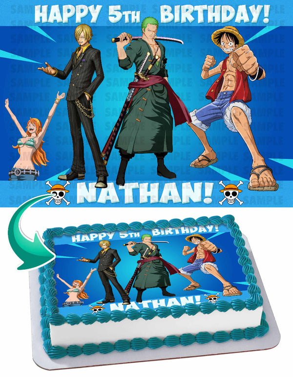 One Piece Luffy Zoro Nami Sanji Edible Cake Toppers