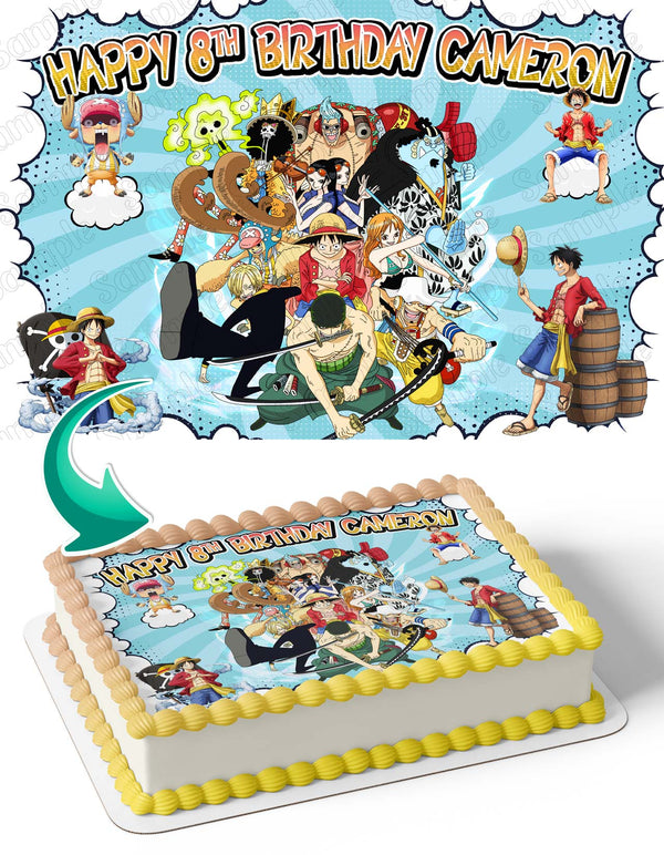 One Piece Crew Pirates Adventures Team Luffy Edible Cake Toppers